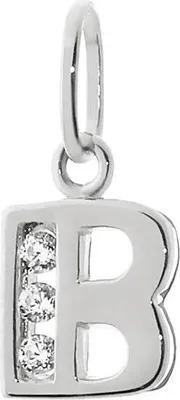 Produktbild von Buchstabe B Kleine Kettenanhänger 925 Sterlingsilber 8mm Alphabet Zirkonia 9174