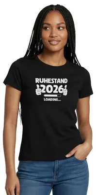 Produktbild von Spreadshirt Ruhestand 2026 Loading Frauen T-Shirt, M, Schwarz