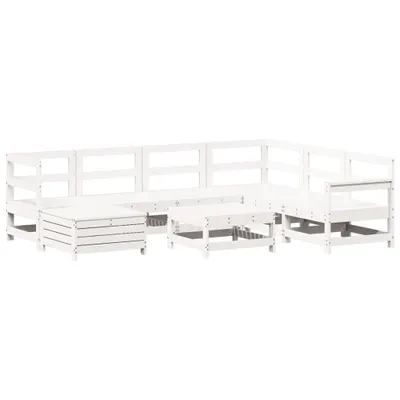 Produktbild von 8-tlg. Garten-Sofagarnitur Weiß Massivholz Kiefer