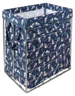 Produktbild von Wäschesammler 90 Liter Volumen mit Metallgestell und herausnehmbarem Wäschesack 48 x 33 x 58 cm