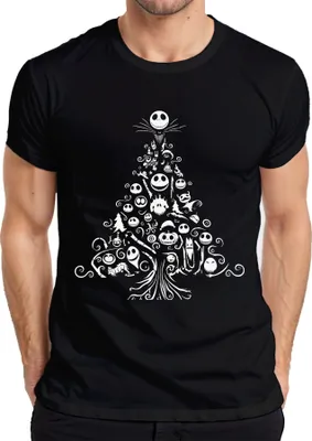 Produktbild von Nightmare before Christmas Weihnachtsbaum - Weihnachten Weihnachtsgeschenk Herren T-Shirt, Schwarz, 3XL