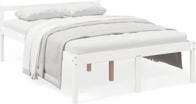 Produktbild von Seniorenbett Weiß 135x190 cm Massivholz Kiefer