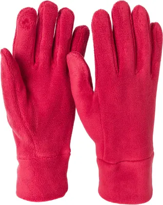 Produktbild von styleBREAKER Damen Touchscreen Fleece Handschuhe Einfarbig, warme Fingerhandschuhe, Winter 09010047
