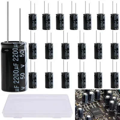 20 Stück Kondensator 2200 µF 50 V, Aluminium-Elektrolytkondensator