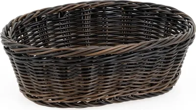 Zdjęcie produktu dla TECHNICA Kosz na pieczywo z polyratanu – kosz 250 x 190 x 80 mm – można myć w zmywarce – kosz pleciony Idealny do bufetów, restauracji i hoteli – kosz do przechowywania Higieniczny i trwały – czarno-brązowy