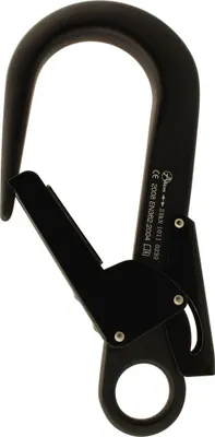 Schwarzer Einhandkarabiner "Big Snap" von Aliens; geeignet für Klettersteig-Ausrüstung.