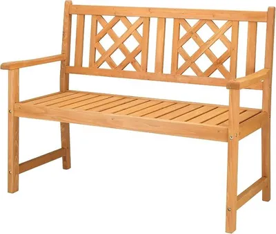 Imagen del producto de Banco de jardín resistente a la intemperie, banco de madera para exteriores, para 2 personas, 118 cm