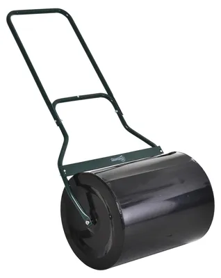 Produktbild von Rasenwalze Mit U-Griff, Gartenwalze, Gartenrolle, 40 Cm Durchmesser, 60 L Wasser-/Sandfüllung, Metall, Schwarz 57 X 40 X 123 Cm