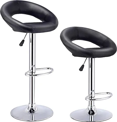 Produktbild von GOPLUS Barhocker 2er Set, Bistrohocker mit Halbrunder Form, Barstuhl Drehstuhl H?henverstellbar, 360-Grad Schwenkbar, Tresenhocker