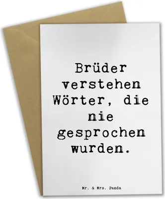 Produktbild von Mr. & Mrs. Panda neujahrskarte Spruch Bruderverständnis - Weiß - Geschenk, Geschwisterbeziehung, Bruderherz, Bruder, Grußkarten, Freude, Großer, weihnachtskarten