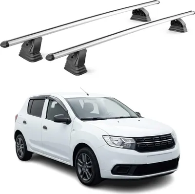 Produktbild von Alu Dachträger für Dacia Sandero II 2012-2020 T-Nut 75 kg 2tlg Silber