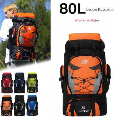 Obrázok produktu pre 80L batoh vodotesný horolezecká taška bicykel batoh športová taška voľný čas batoh cestovné batoh Trekking kempovanie turistika Outdoor Sport, oranžová, 80L
