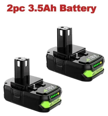 Zdjęcie produktu dla Zapasowy akumulator – P107 – 18 V litowo-jonowy – 3,5 Ah/3500 mAh – zestaw 2 sztuk – bez ładowarki – fioletowy