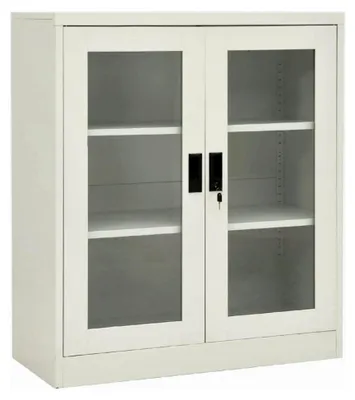 Produktbild von Büroschrank, Hellgrau, 90 x 40 x 105 cm, Stahl