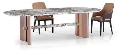 Obrázek produktu pro Nábytek do jídelny Oválný jídelní stůl z nerezové oceli Designové stoly nábytek