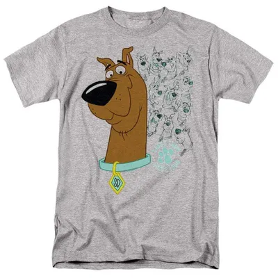 Image de T-shirt "Evolution de Scooby-Doo" pour hommes/femmes, modèle unie, référence TV38951 (taille XL), couleur "Heather" (gris chiné sportif)