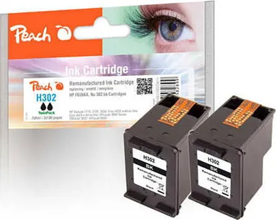 Produktbild von Peach 319611 Tintenpatrone 2 Stück Kompatibel Standard Ergiebigkeit Schwarz