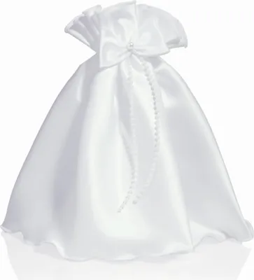 Produktbild von INNA-Glas Dekorock für Kerzen MATHYLDA aus Satin, weiß, 21cm, Ø4cm - Kerzenröckchen