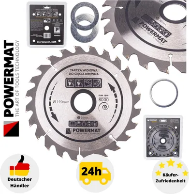 Produktbild von POWERMAT TDD-190x30x24Z Sägeblatt für Holz 190x30mm 24Z