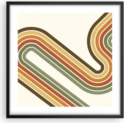 Produktbild von Gerahmtes Poster - Schwarzer Rahmen - Abstraktion Weg Gürtel - 50x50 cm - Wand Bild - Wanddeko - Wandbilder - Kunstposter - Wandposter - Bilderrahmen - Bilder - Kunstdruck - P2BAC50x50-4425