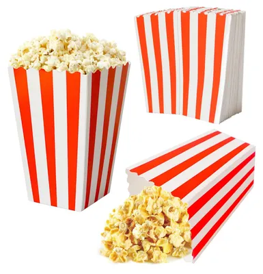 20 Popcorn-Tüten aus Papier, 11,5 cm, rot-weiß, für Snacks