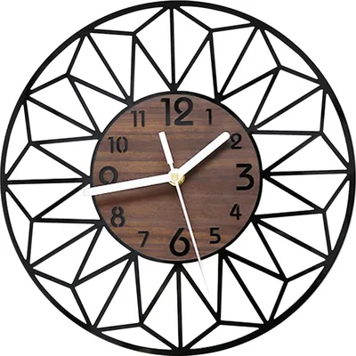 Produktbild von Wanduhr aus Acryl und Holz, 30 cm, geräuschlos, nicht tickend, für Wohnzimmer, Schlafzimmer, Küche, Büro, große Wanduhr aus Holz, modern, Vintage, klassisch