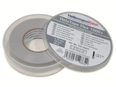 Produktbild von HELLERMANNTYTON Isolierband, 710-10609, HTAPE-FLEX1000+, grau, 19mmx20m, Box