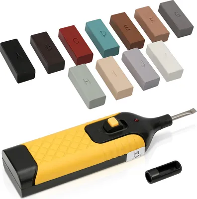 Produktbild von Yakimz Fliesen Reparatur Set Macken Mit kabellosen Wachsschmelzer 17-teiliges Set 11 Wachsfarben