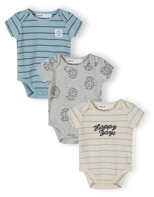 Produktbild von Minoti Baby Bodys Baumwolle kurzarm Blau Gr. 86 für Jungen