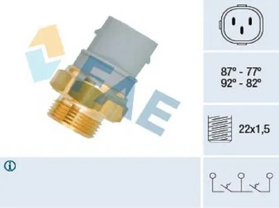Produktbild von FAE 38160 Temperaturschalter Kühlerlüfter Thermoschalter für VW Transporter IV Bus (70B, 70C, 7DB, 7DK, 70J, 70K, 7DC, 7DJ) Transporter IV Kastenwagen