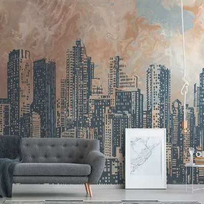 Zdjęcie produktu dla A.S. Creation Livingwalls Tapeta The Wall II 393331 Jedna rolka Jeden motyw 2,80 m x 3,71 m Skyline Orange