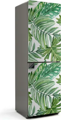 Produktbild von Tropisches Blättermuster – Magnetische Kühlschrank Abdeckung – Dekorfolie magnetisch Küche – Kühlschrank Magnet Deko – selbstklebende Magnettafel – Magnetfolie für Kühlschranktür – 60x190 cm
