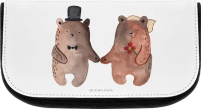 Produktbild von Mr. & Mrs. Panda Kulturbeutel Bär Heirat - Weiß - Geschenk, Organizer, Kosmetiktasche, Teddy, kulturtäschchen, kosmetik, kosmetiktäschchen