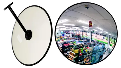 Produktbild von Beobachtungsspiegel für Sicherheit und Kontrolle, konvex, 60 cm, einfache Einstellung ohne Schrauben