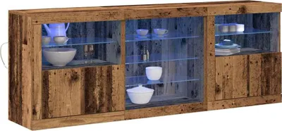 Obrázek produktu pro vidaXL LED příborník z regenerovaného dřeva 181,5 x 37 x 67 cm materiál na bázi dřeva