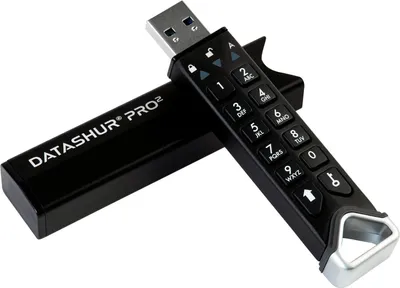 Zdjęcie produktu dla iStorage datAshur PRO2, 32 GB, USB Typu-A, 3.2 Gen 1 (3.1 Gen 1), 168 MB/s, Rękaw, Czarny