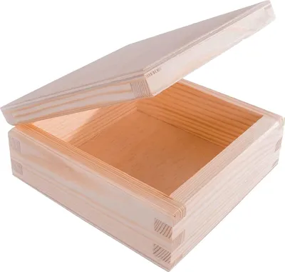 Image de Boîte en bois 15 x 15 x 55 cm - boîte de rangement décorative en bois naturel, boîte à souvenirs - boîte à bricolage et à cadeaux - boîte à bijoux en bois