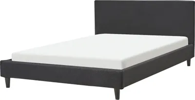 Obrázok produktu pre BELIANI Posteľ čierna látková čalúnená 140 x 200 cm rám postele s roštom moderný dizajn