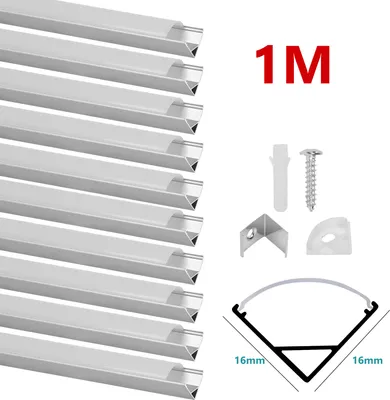 Immagine prodotto di 10x1m LED profilo in alluminio profilo in alluminio guida striscia LED canale per striscia LED modelli di profilo a V