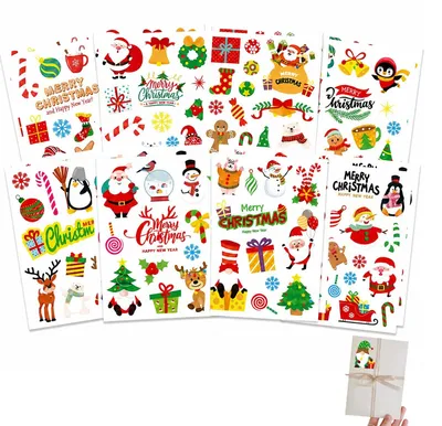 Weihnachtsaufkleber, 16 Blatt, über 200 Motive, selbstklebend