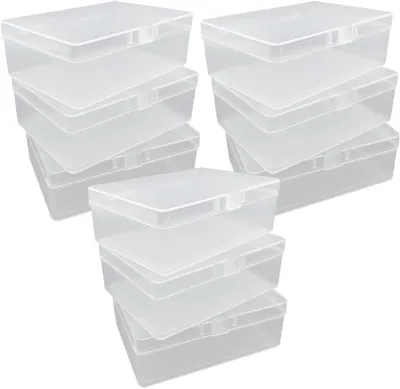Obrázok produktu pre Úložné boxy 9 kusov, priehľadný plast, 9,8 x 6,9 x 3,2 cm, na šperky a malé predmety