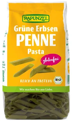 Zdjęcie produktu dla MAKARON PROTEINOWY (Z GROSZKU ZIELONEGO) PENNE BEZGLUTENOWY300 g - RAPUNZEL