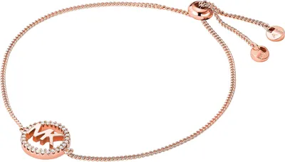 Image de Michael Kors MKC1246AN791 Bracelet Femme Logo Pavé Zirconium Argent Or Rose