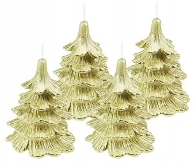 Produktbild von Drobo Weihnachtsbaumkerzen Gold 10 cm 4 Stück