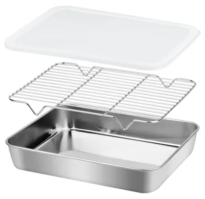 Produktbild von Omgoods – Backblech mit Deckel und Kühlrost – 26 x 20 x 5 cm