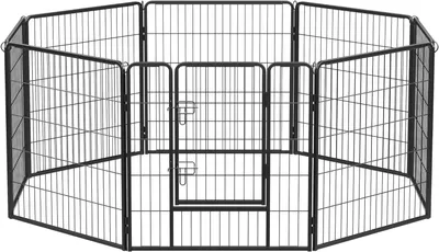 Immagine prodotto di FEANDREA, recinto all'aperto per cani, 8 griglie 77 x 80 cm ciascuna, nero