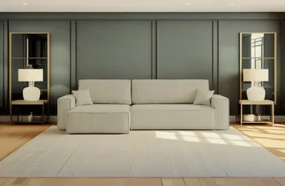 Produktbild von Kaiser Möbel Ecksofa mit schlaffunktion und bettkasten, Eckcouch BEST XL stoff Quelle Beige Links