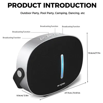 Zdjęcie produktu dla Przenośny głośnik Bluetooth - T8II - Bluetooth 5.4 - Wzmacniacz basu - Wodoodporny - Dwuścieżkowy dźwięk - TWS - Powerbank