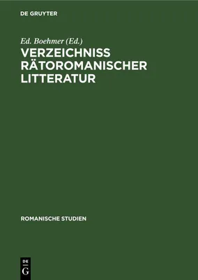 Produktbild von Verzeichniss Rätoromanischer Litteratur