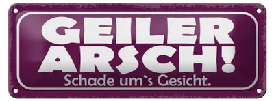 Produktbild von Blechschild Spruch 27x10cm Geiler Arsch Schade um`s Gesicht Dekoration